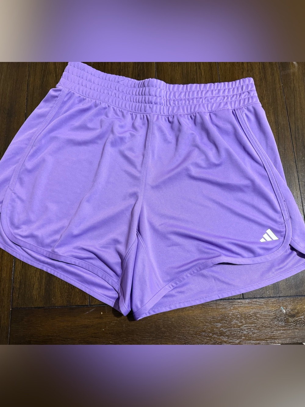 Adidas Women’s Lavender Athletic Shorts Pace knit high size L